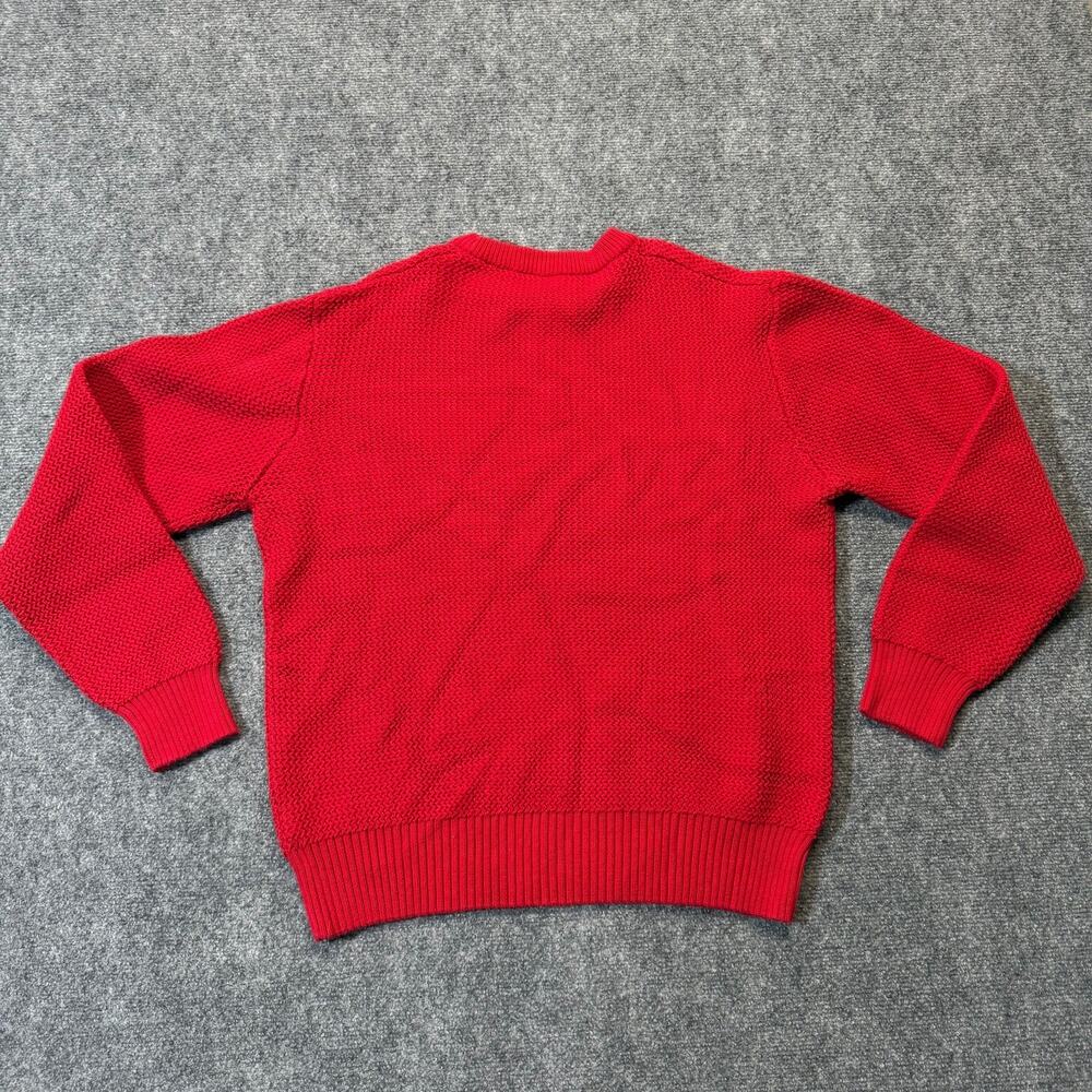 Perry Ellis America Men's XL Red Black 100% Cotton Crewneck Knit Sweater